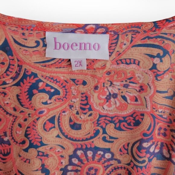 Anthropologie Boemo Pink Paisley Maxi Dress Plus Size 2X Bohemian Style - Picture 5 of 6